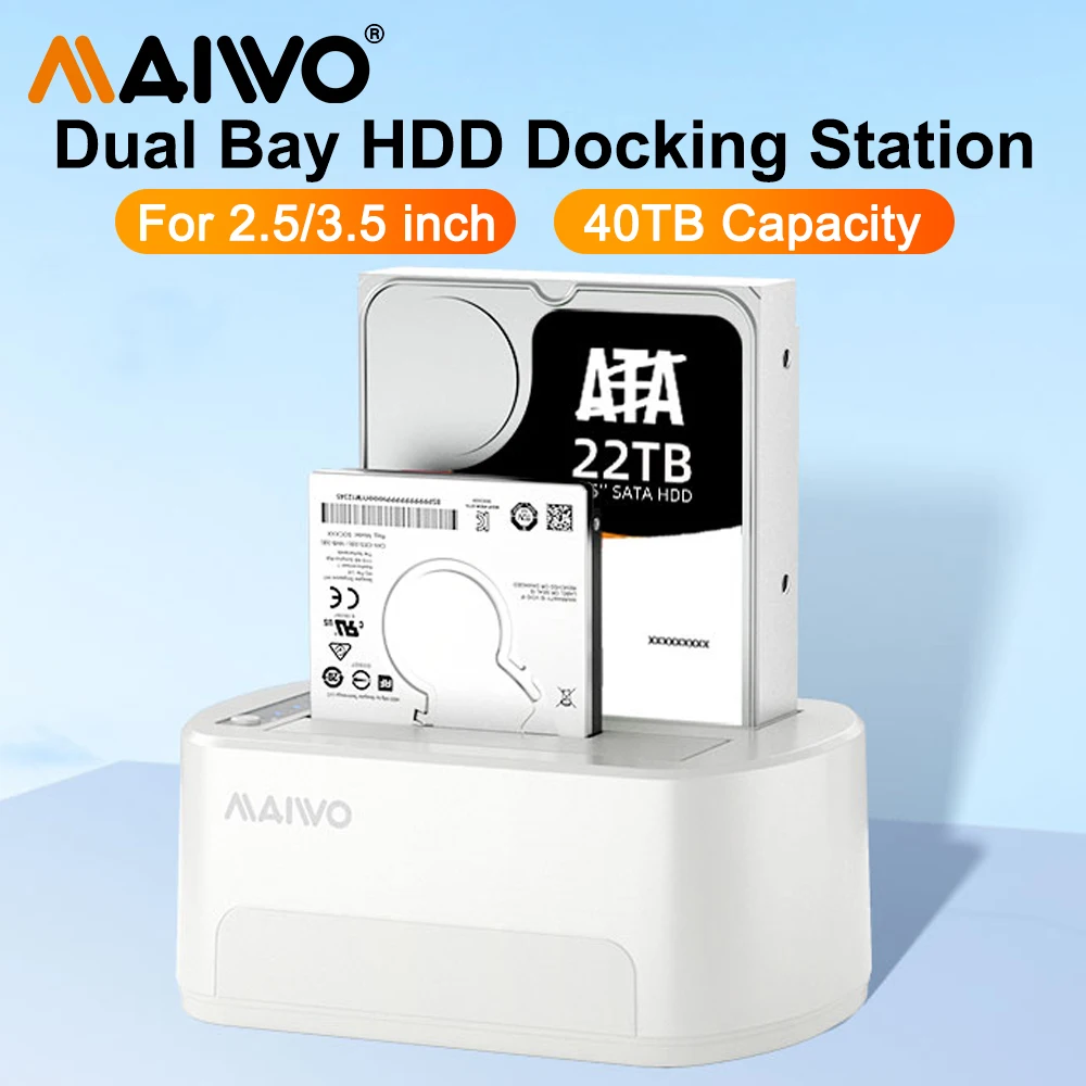 MAIWO HDD Docking Station SATA to USB 3.0 Adapter for 2.5/3.5 Inch SSD Disk Case Dock Hard Drive Enclosure Docking Station