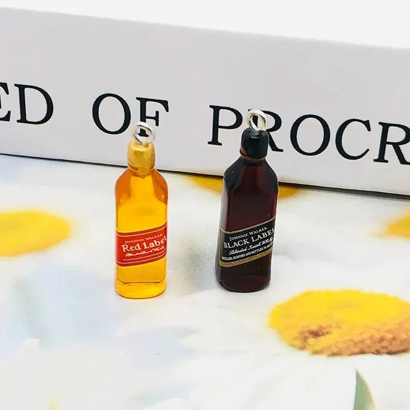 10Pcs Tiny Wine Bar Bottle Resin Charms DIY Earring Accessories Mini Pendant For Keychain Handmade Jewelry Craft Making - view 4