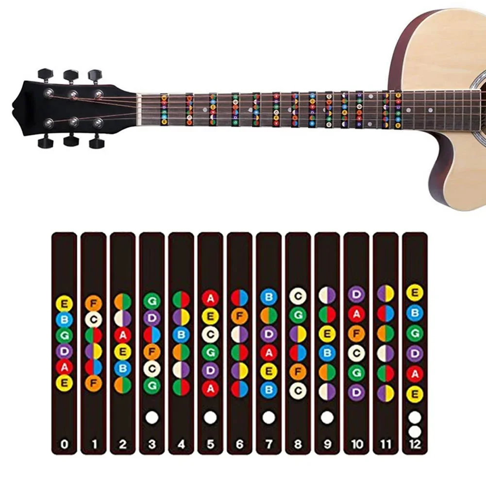 Guitar Fretboard Stickers Scales Notes Fret Decals Beginner Learning Fretboard Stickers Indicating Notes For Each Guitar String