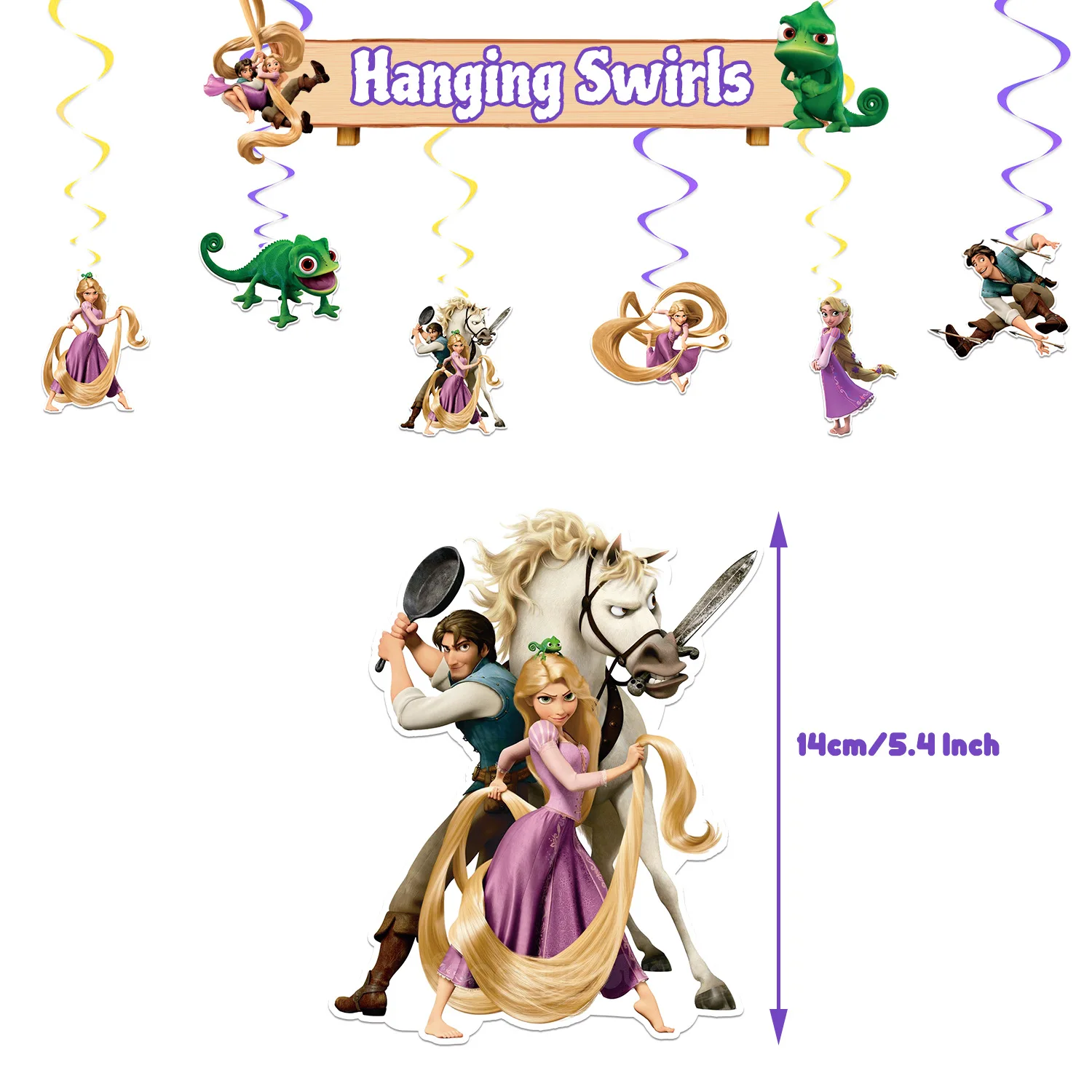 Disney Tangled Rapunzel Princess Girl Favor DIY Gift Birthday Party Supplies Decoration Banner Cake Topper Latex Ballon Festivel