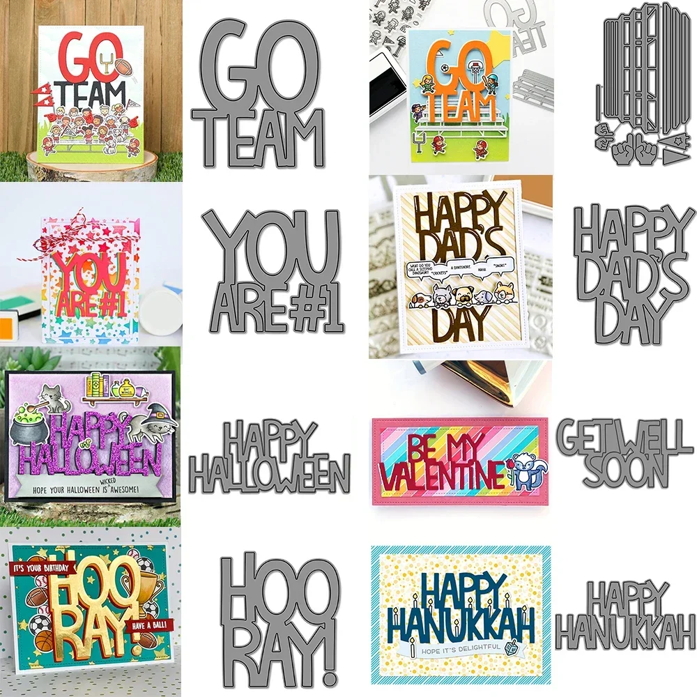 Happy Holidays Words Metal Cutting Dies Hooray You Are Number 1 Sentiment Words Die cut For DIY Scrapbooking Craft Making Card