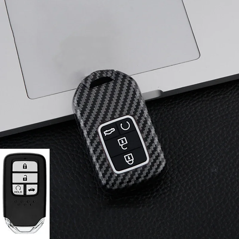 

ABSCarbon Fiber Silicone Car Remote key Case Fob for Honda Civic Accord Vezel Fit CRV HRV Crz Hrv Polit Jazz Jade Accessories