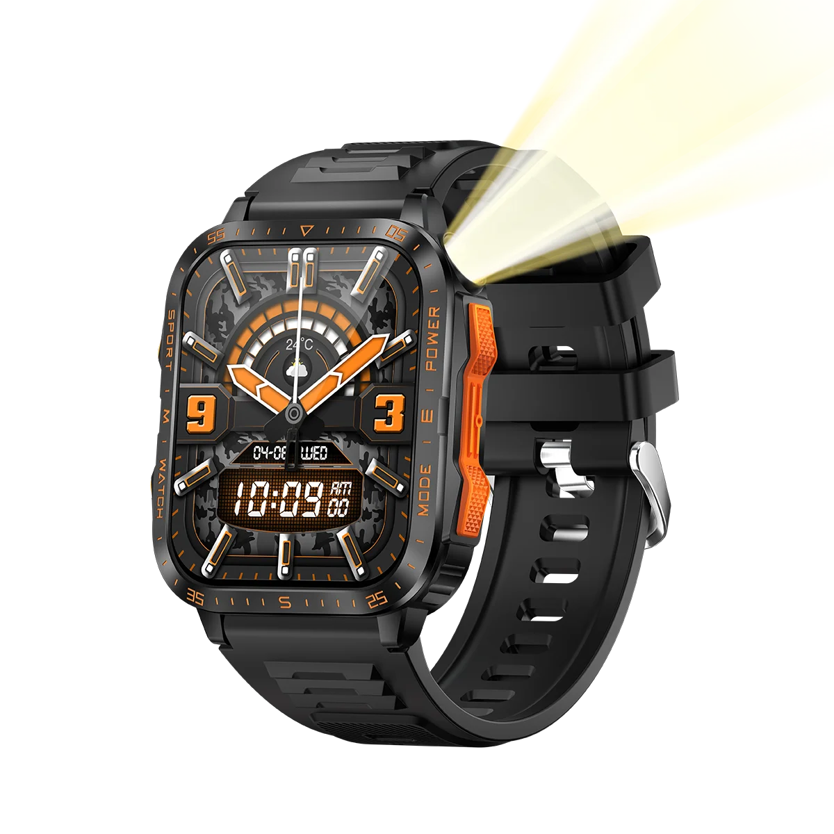

KT79 Unisex Outdoor Sports Smartwatch 1.96Inch 3M Waterproof BT Call Sleep Monitoring Silica Gel Band Women's health Smart Watch