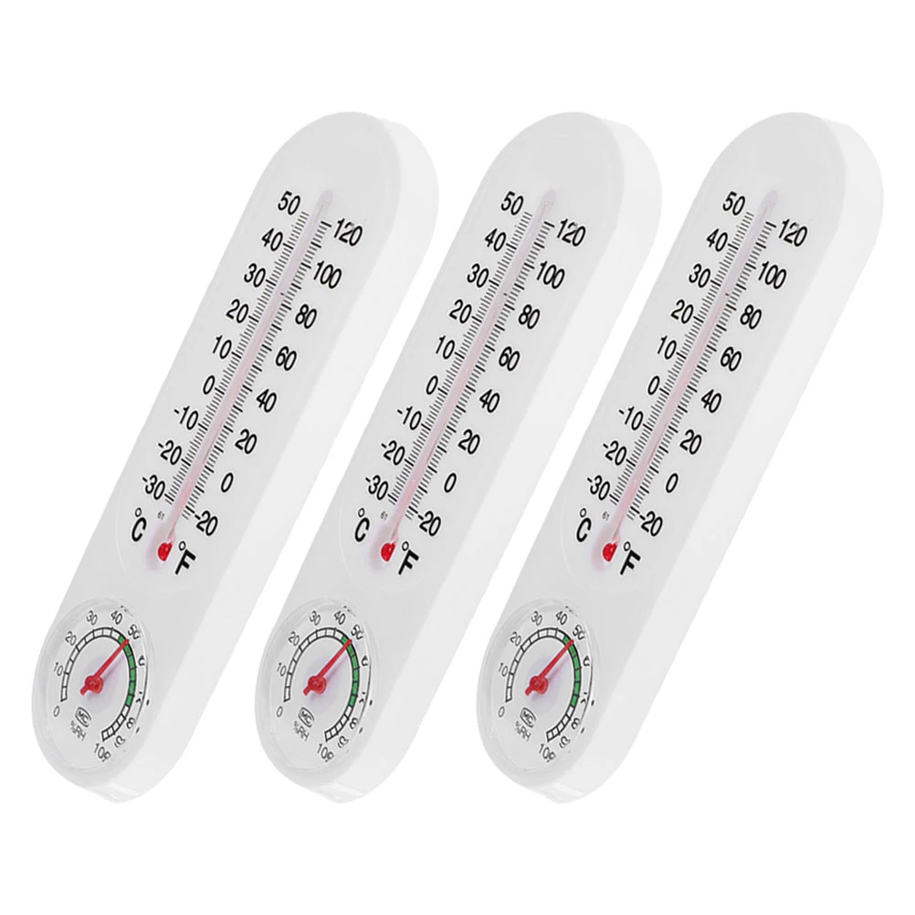 

3 Pcs Temperature Humidity Meter Plastic Wall Decor Sauna Office Bedroom Greenhouse Hygrometer Thermometer Garden