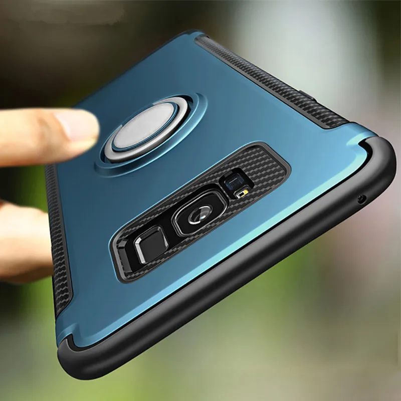 

Luxury Armor Case For Samsung J3 J5 J7 2016 2017 S8 S9 Plus Ring Stand Holder Shockproof Cover For iPhone X XR XS Max 6 7 8 Plus