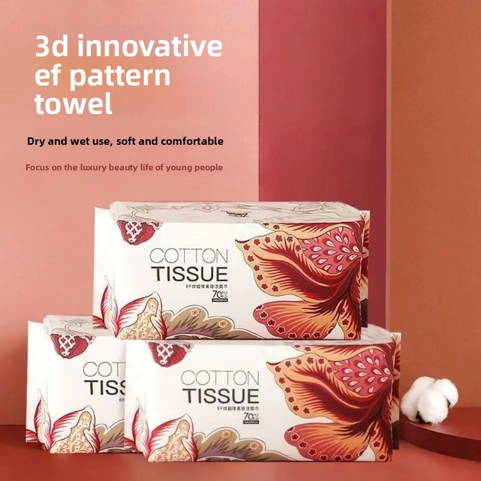 New Disposable Facial Wipes—Pull-Out Style, Extra-Thick, Dual-Purpose (Dry/Wet) Beauty Cleansing Wipes, Towel Wipes, Extra-Thick