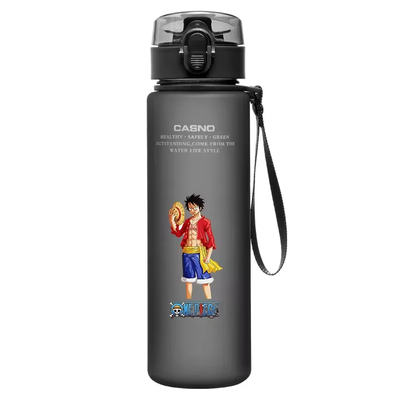 One Piece 560ML Water Cup Children\'s Portable Plastic Cartoon Adult Outdoor Large Capacity Sports Water Bottle Monkey D Luffy