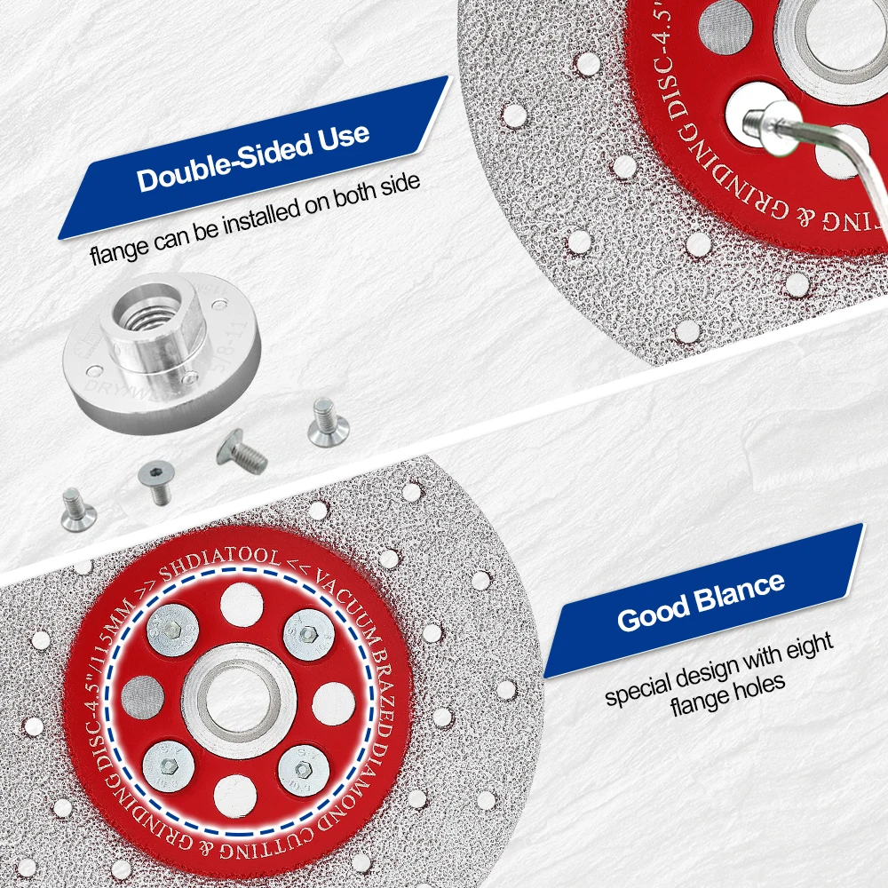 SHDIATOOL Double-sided Diamond Saw Blade 1/2Pcs Concrete Cutting Grinding Disc Granite Porcelain Tile M14 Flange Cutter Plate