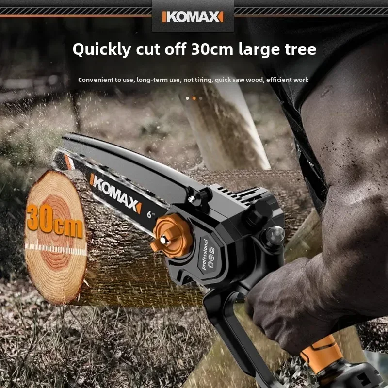 Single Hand Rechargeable Lithium Handheld Electric Chainsaw Household Firewood Logging Branch Trimming Saw