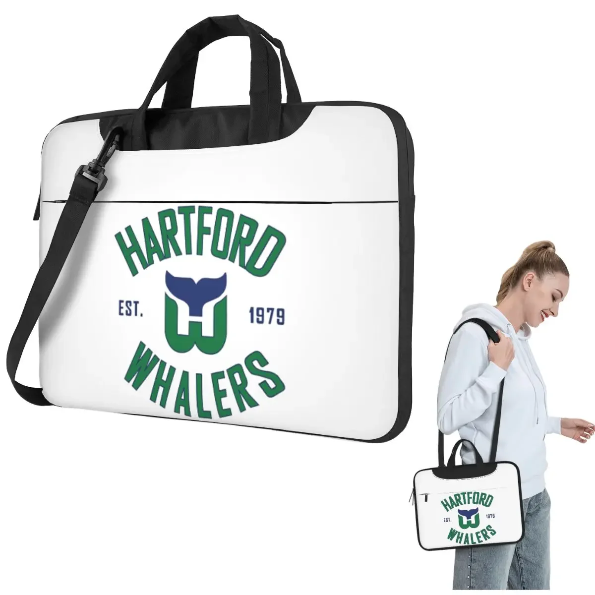 

Hartford Whalers CT Crossbody Laptop Bag Case Computer Bag 13 14 15.6 Inch Notebook Pouch for Lenovo