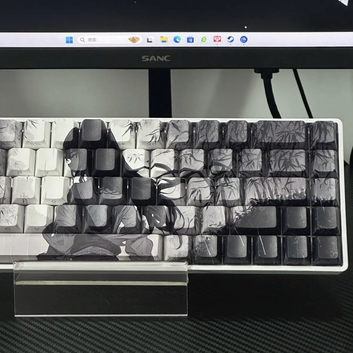 Teclas de Anime de 74 teclas, teclas de teclado mecánico PBT originales de fábrica, teclas PBT de alta sublimación adecuadas para loco 60 68