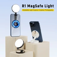 LUXCEO R1 MagSafe Flip Selfie Luz de relleno para Vlog Livestream Fotografía Luz magnética portátil para teléfono inteligente para iPhone