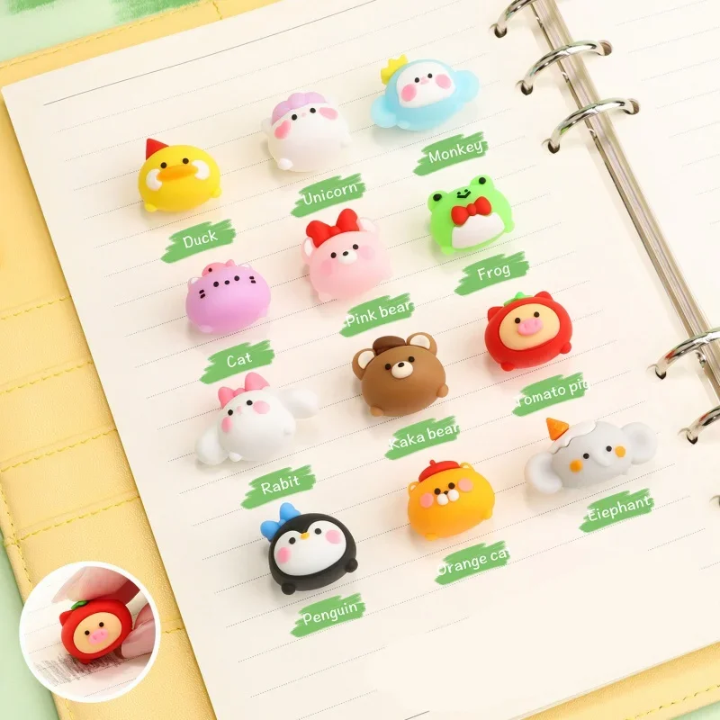 1 Pcs Eraser Cute Animal 3D 3D Cartoon Mini Ornaments Student Stationery