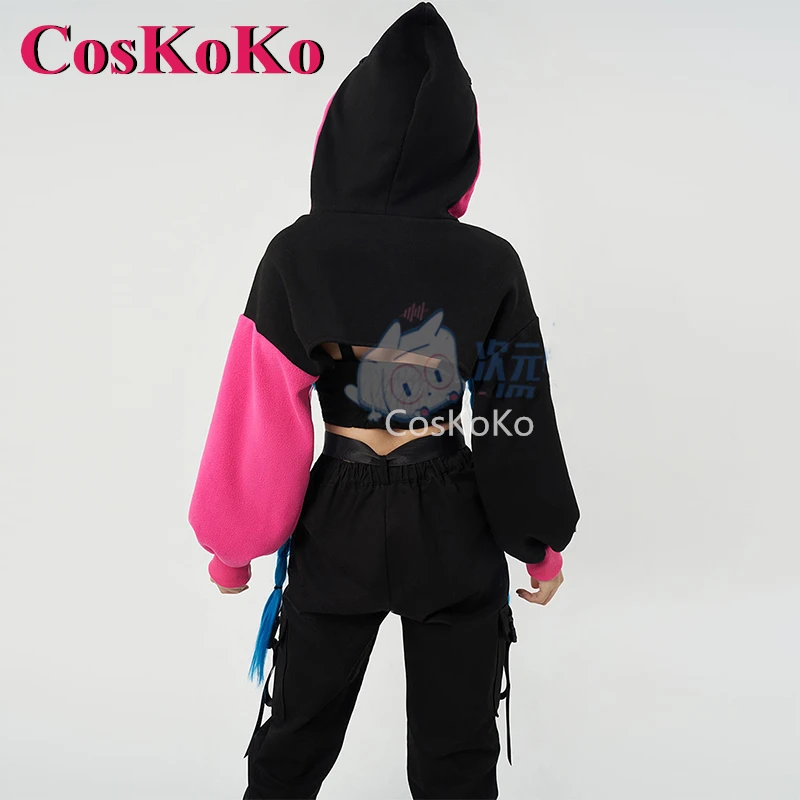 CosKoKo Jinx Cosplay Anime Game LOL Costume The Loose Cannon Fashion derival felpa con cappuccio abbigliamento quotidiano donna Party Play