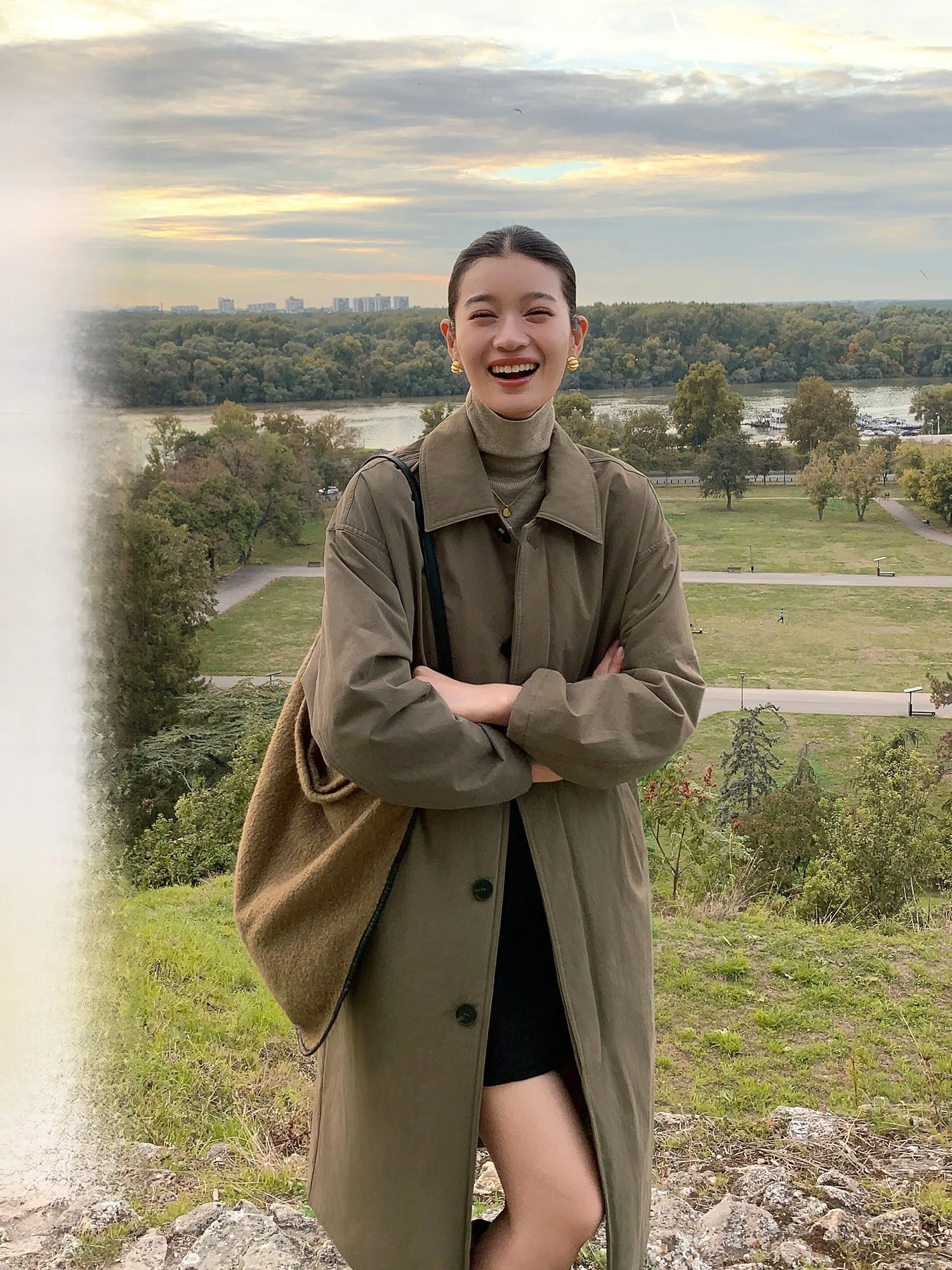 Pusumede Casual Cotton Jacket Women's Long Sleeve Coat Loose Fit Waist-Cinched Autumn Winter New Style Casual Cotton Coat