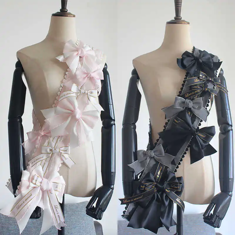 

Роскошная лента в стиле Лолиты ручной работы, аниме, поделки для косплея, аксессуары, квадратический элемент, лента с бантом для дня рождения