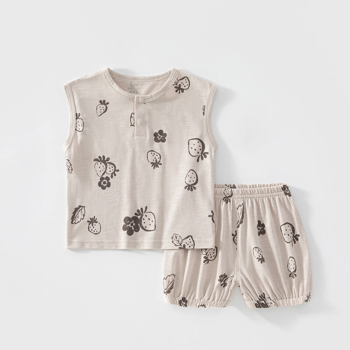 

Summer 3M-3T Baby Set Cartoon Print Sleeveless Vest Shorts Set Breathable Soft Cotton Toddler Casual Outfit