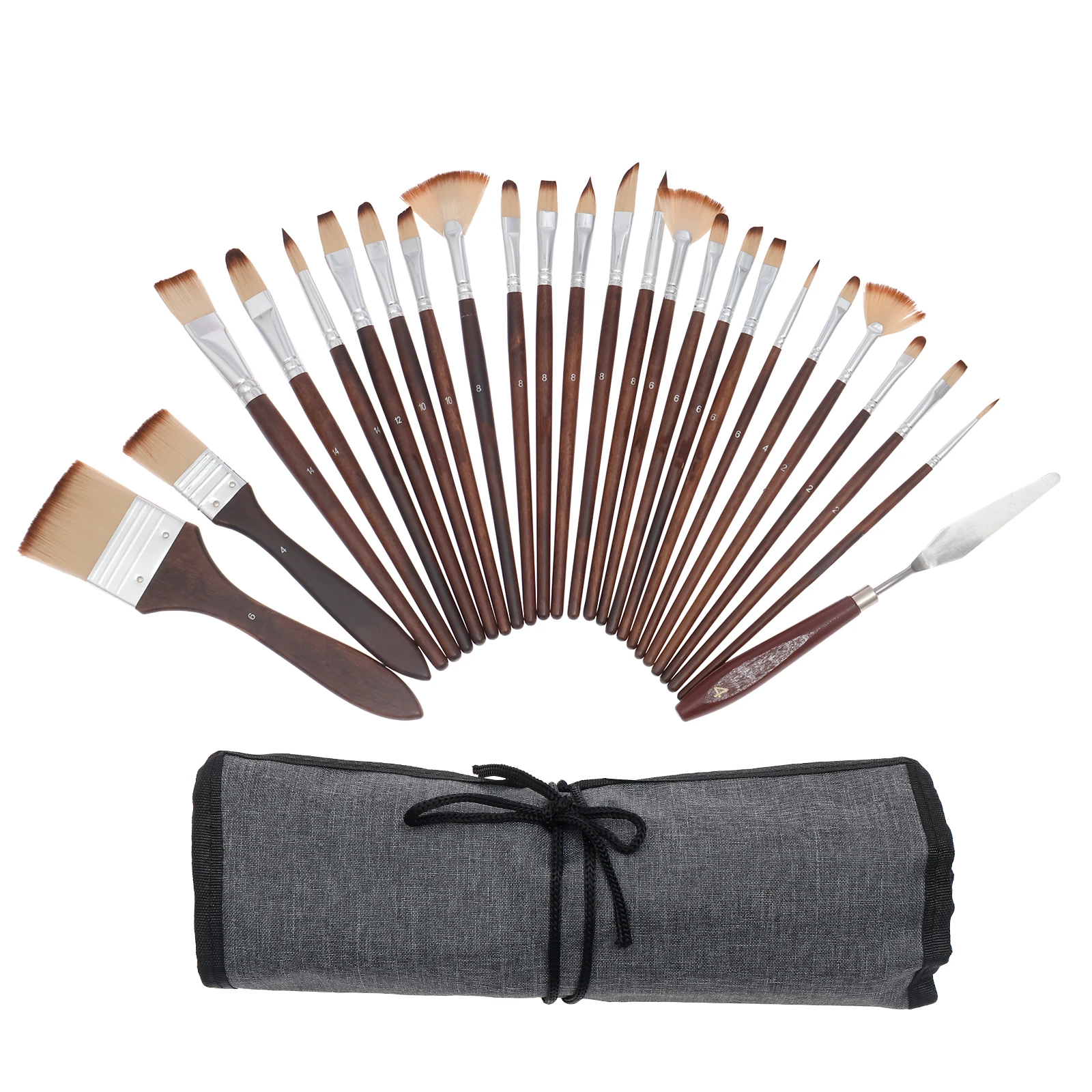 

25 шт., набор кистей для рисования, кисти для акриловой краски с ножом, набор кистей для масляной живописи для художников, начинающих, кисти для рисования