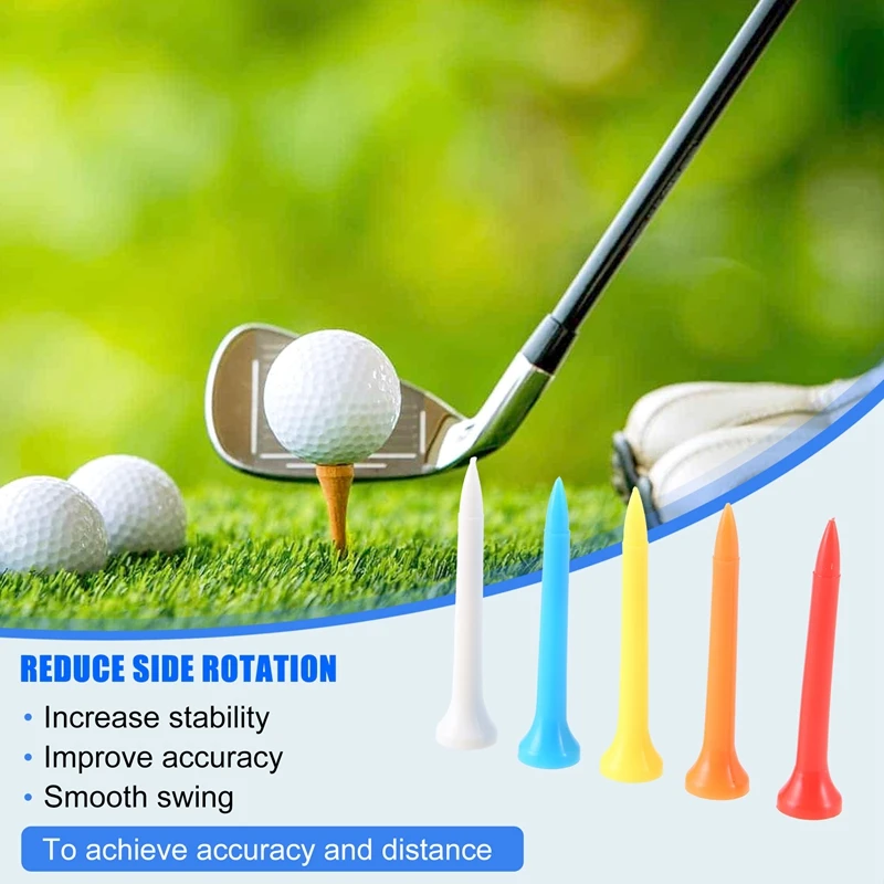 

100 шт. пластиковых ти для гольфа, 54 мм, разноцветные