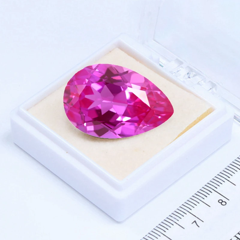 Pretty Pink Ruby Stone Pear Shape 13×18mm 15.0ct VVS Loose Gemstone for Jewelry Making DIY Accessories