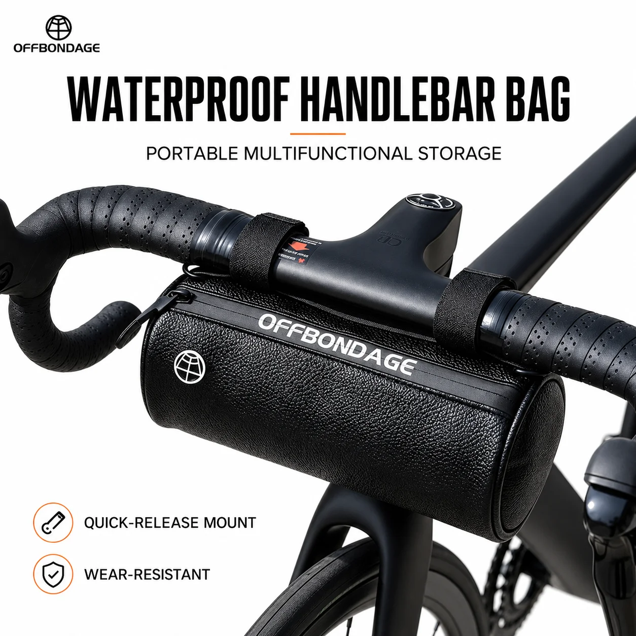 OFFBONDAGE Waterproof Bicycle Handlebar Bag Portable Multifunctional Front Storage Shoulder Bag for MTB Road Bike Cycling