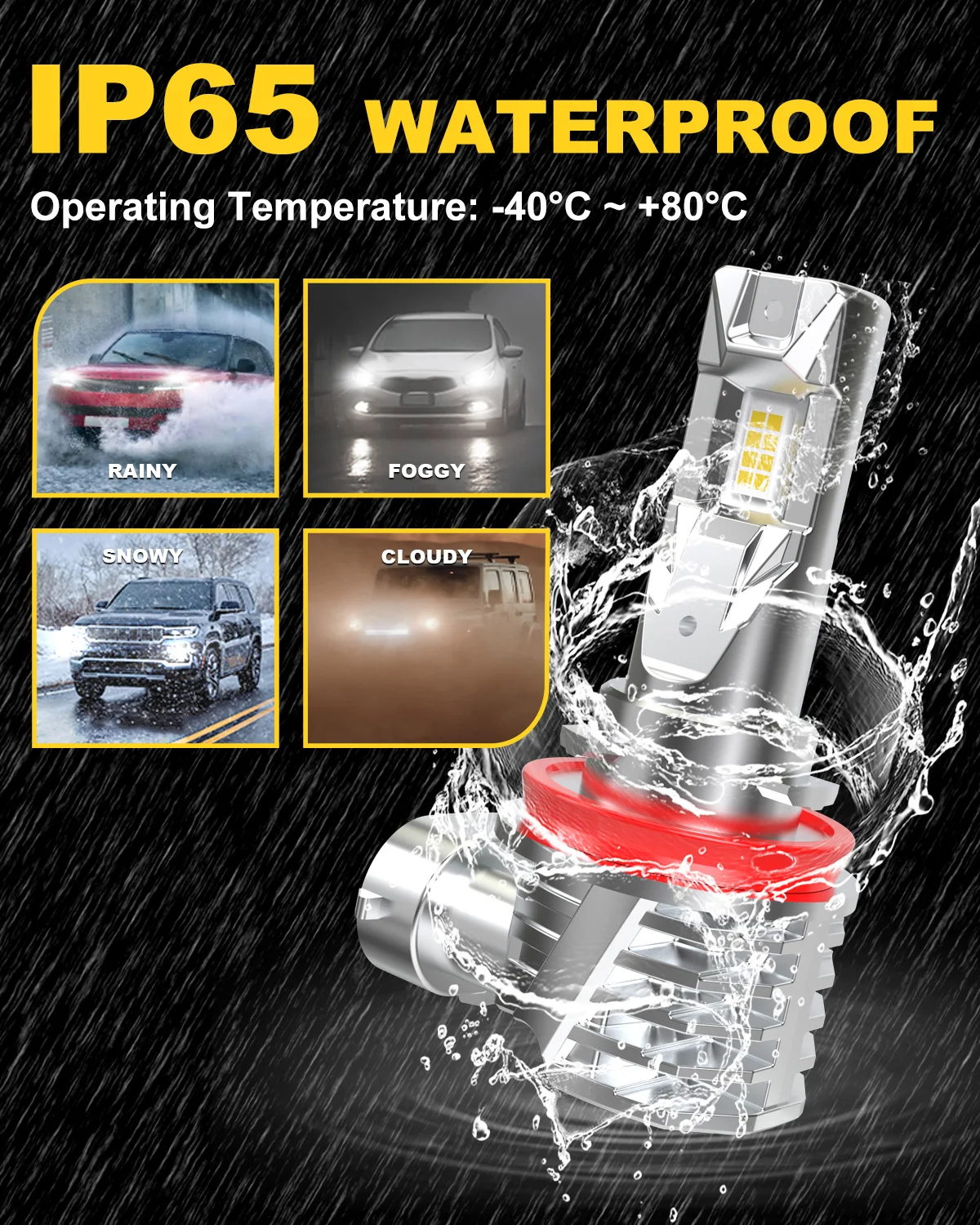 Katur 2pcs H8 H11 Led Car Headlight Bulb Day Running Lamp 6000K White High Power DC 12V Fanless H9 H16 For Lexus RX GX LX ES view 2