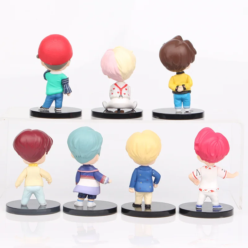 10 types 7pcs/set Bangtan Boys Groups Rm Jin Suga Jhope Jimin V Jungkook Doll Model Toy Action Figure Star Idol Cute Army Gift