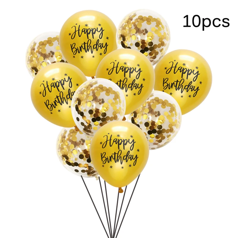 10 Stück 10 Zoll alles Gute zum Geburtstag Latexballons Konfetti Ballons Kinder Erwachsene Geburtstag Party Dekoration Geburtstag Ballons Partybevorzugung