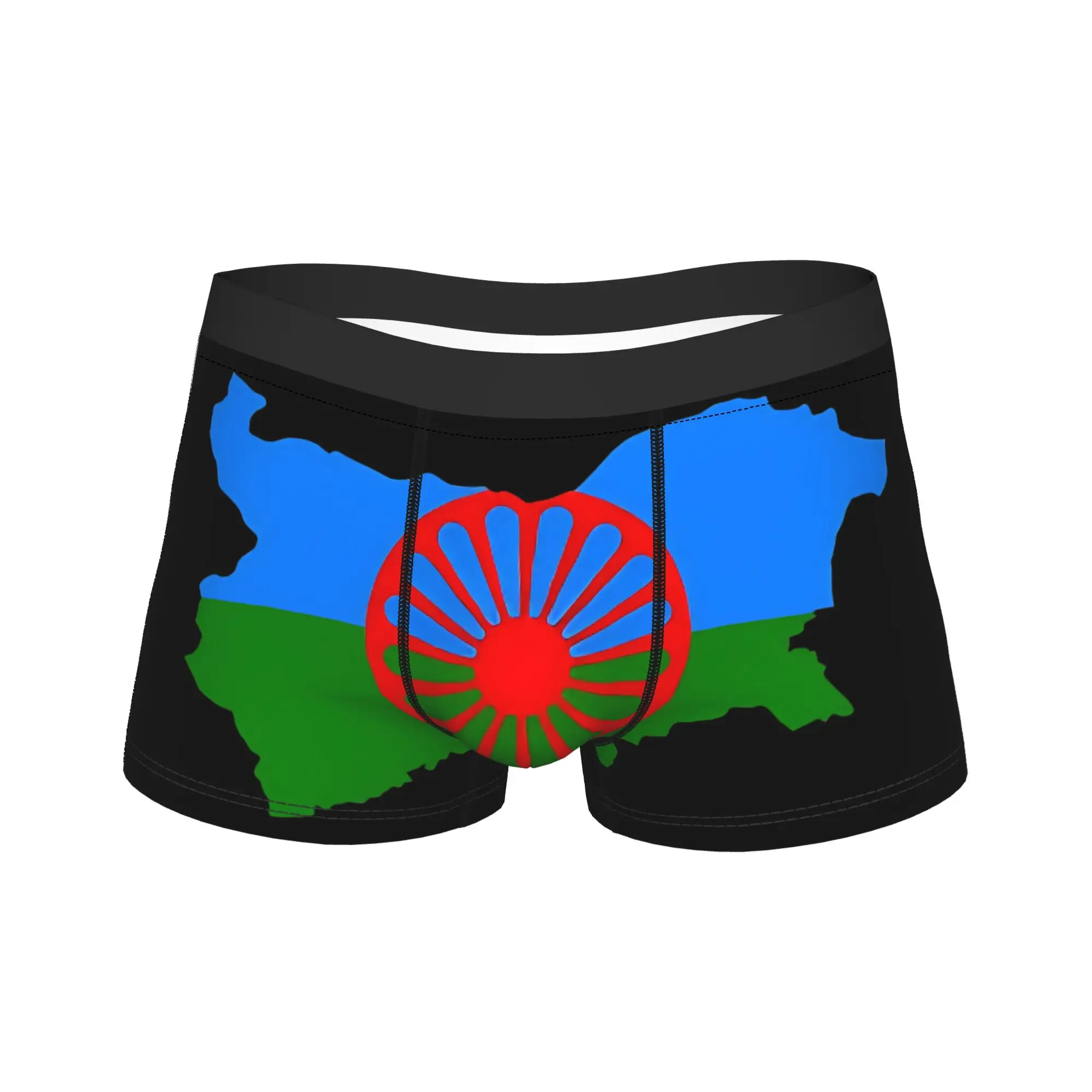 Romani People Flag Map of Bulgaria Underwear Gypsy Flag Panties Customs Boxer Brief For Man 3D Pouch Plus Size Boxershorts