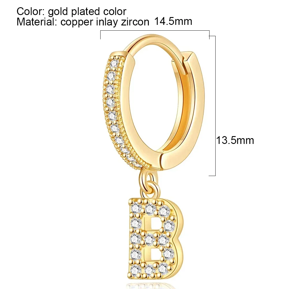 Versatile Luxury Designer Jewelry 26 Initial Pendant DIY Accessories Hoop Earrings Women's Gold color Jewelry Gifts New 2024