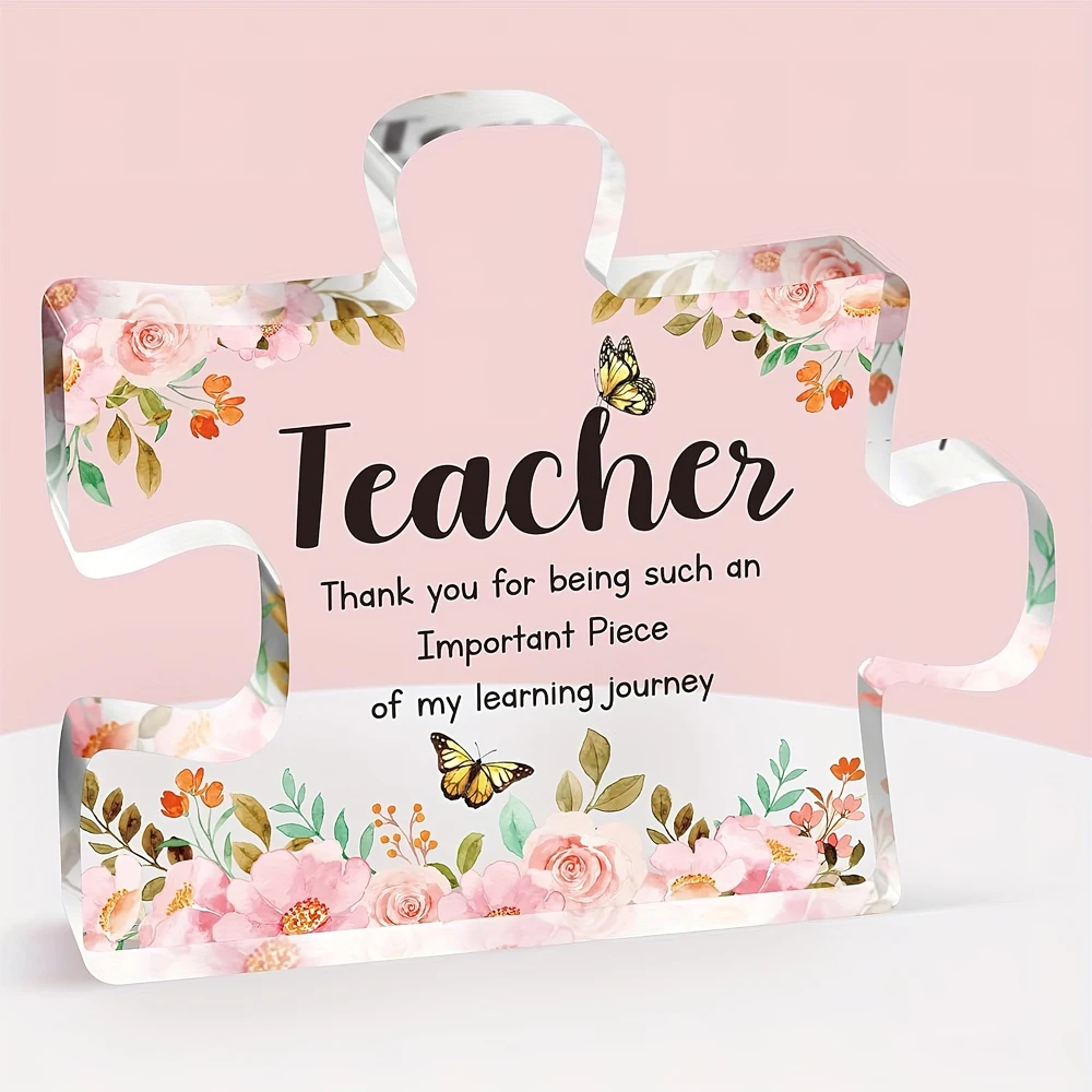 1pc Acrylic Plaque, Teachers Gifts - Puzzle Shaped Acrylic Plaque, Thank You Teacher Gifts Women, Personalised Teacher Gifts,