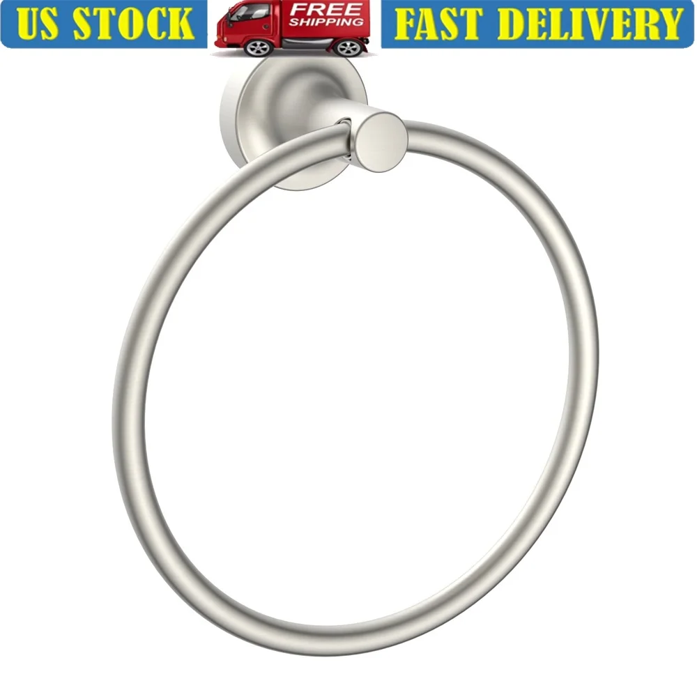 

Изящное современное настенное крепление, кольцо для полотенец, атласная никелевая отделка, устойчивый к ржавчине аксессуар для ванной комнаты, простая установка, прочный цинковый сплав