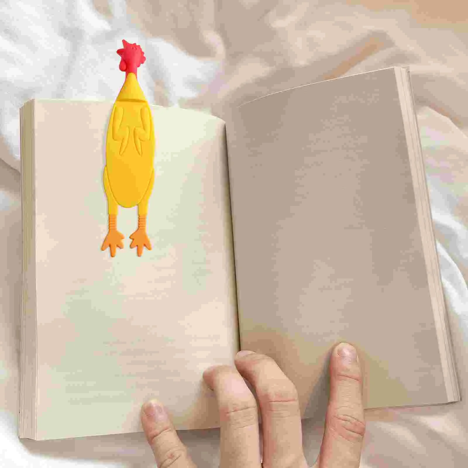 2 Pcs Portable Bookmark Child Bookmarks Chicken Marker Silica Gel Rooster Funny