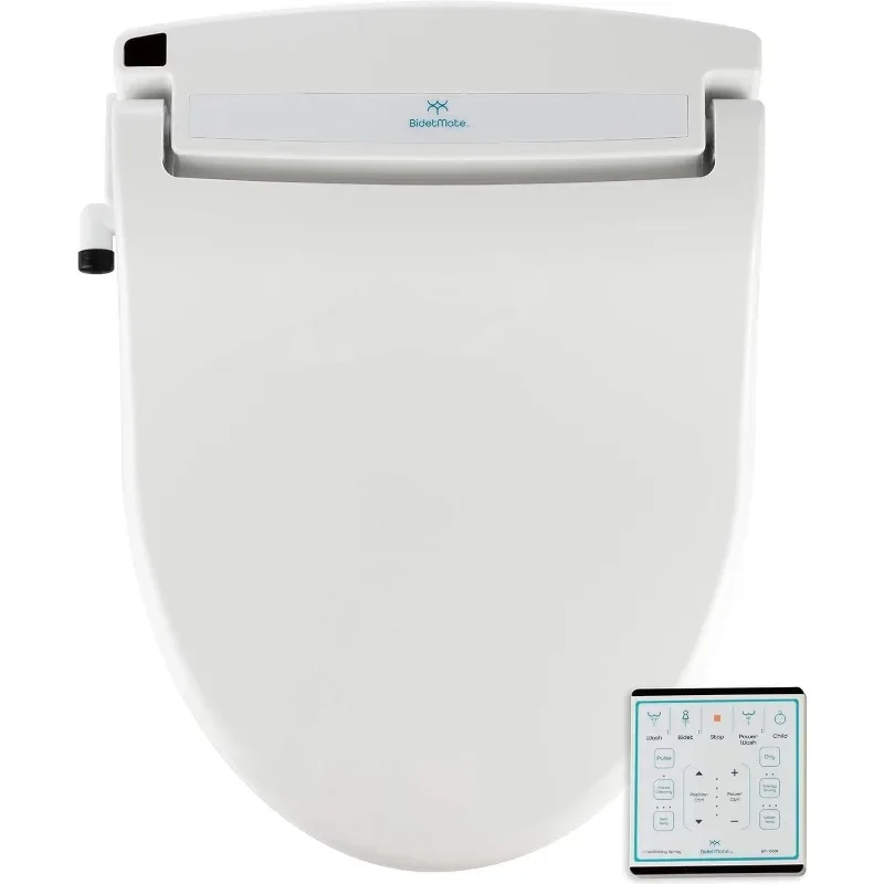 BidetMate Electric Bidet Heated Smart Toilet Seat with Heated Water Wireless Remote Warm Air Dryer Adjustable Self Cleaning