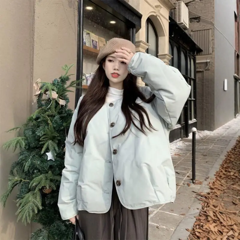 

short style coat women's clothing autumn winter new model sweet thicken loose long sleeves cotton-padded jacket fashionable