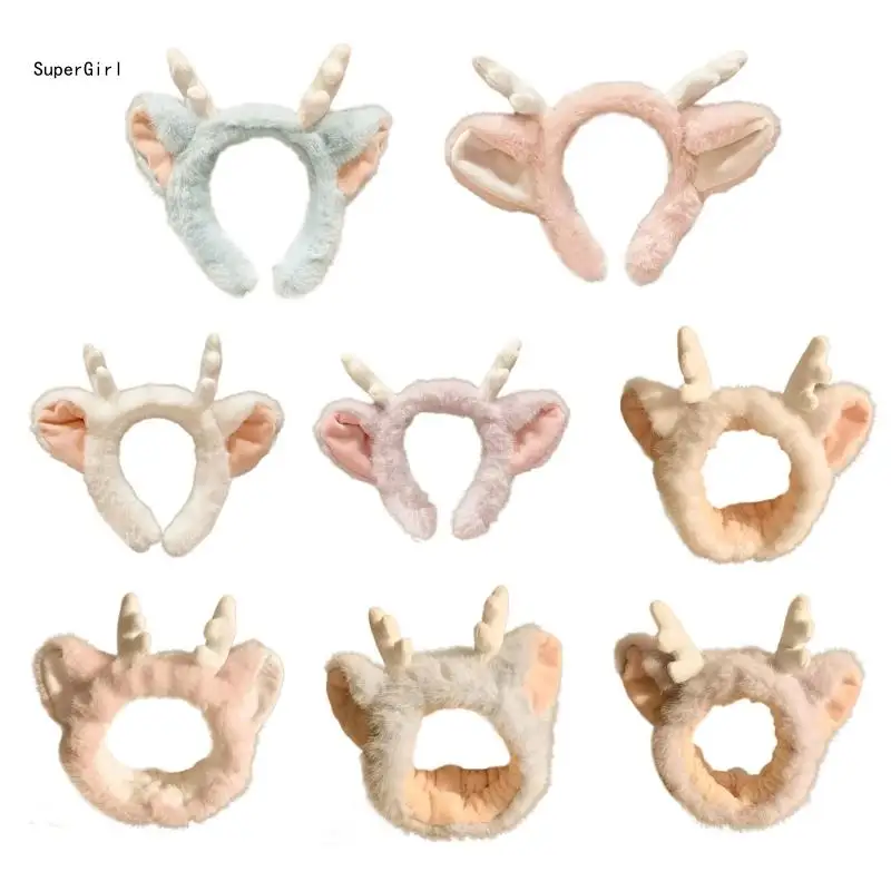 Adorkable Horn Furry Hairband Headbands Sweet Costume Plush Headpiece J78E