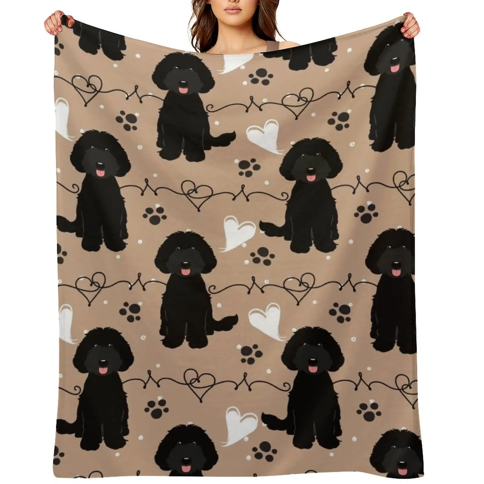 

LOVE Black Labradoodle Throw Blanket Kid'S Beautifuls Heavy Sleeping Bag Blankets