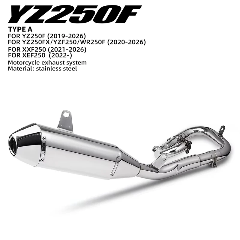 Full Exhaust System Motorcycle Exhaust Muffler Escape Pipe tubos de escape moto  for YZ250F YZF250 WR250F XXF 250 2019-2024