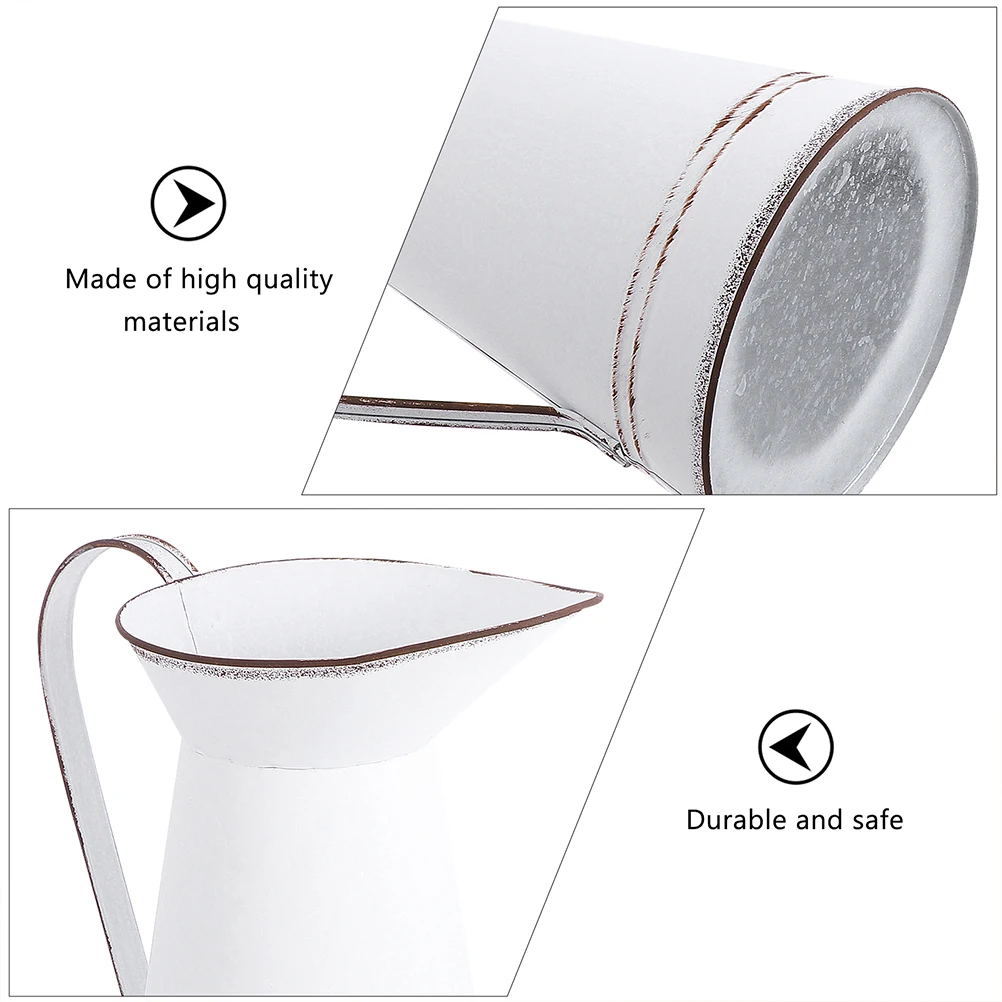 

2 Pcs Vintage Metal Flower Pot Style Vase Rustic Artificial Home Decor Iron Bucket
