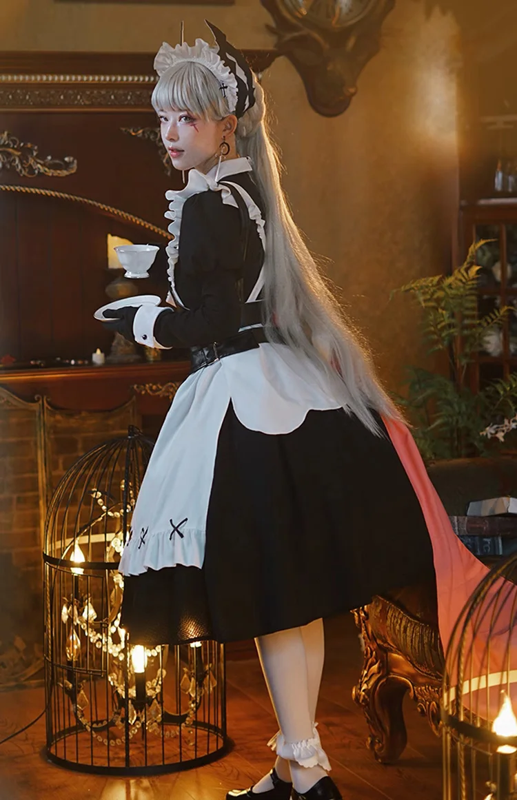 Game Arknights Cos Irene Coplay Phonetic Associations Female  Classical maid outfit Costime