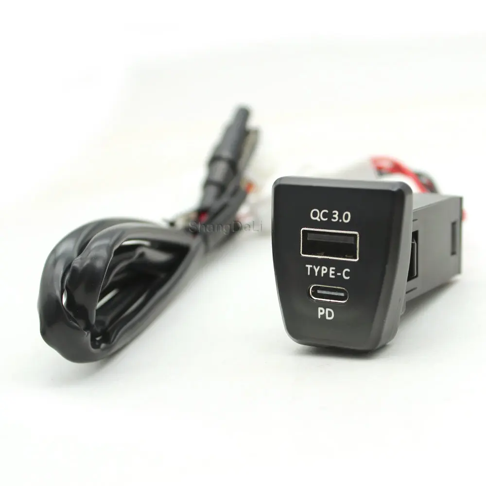 Prise petUSB de voiture pour Toyota Rav4, chargeur rapide, accessoires intérieurs, QC3.0, 2019, 2020