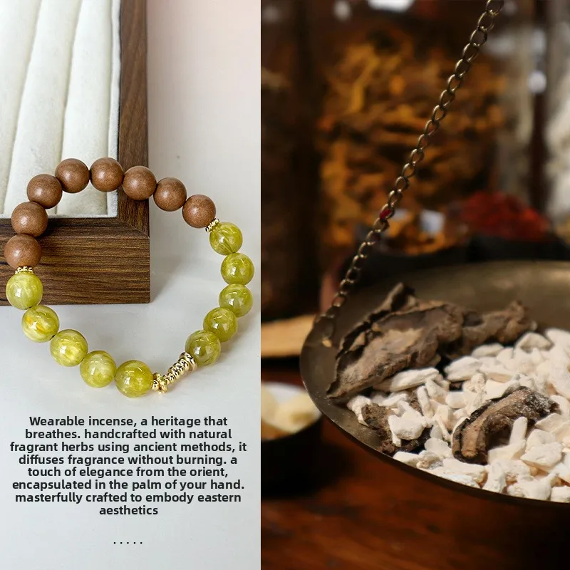 Chinese Style Handmade Natural Herbal Ancient Incense Bead Bracelet For Women Lucky Blessing Wealth Attracting Positive Energy