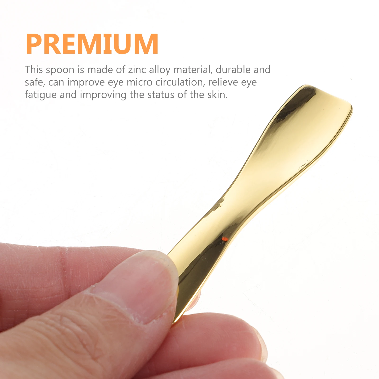 

3pcs Cream Makeup Zinc Alloy Massage Zinc Cream Spoon Tool for Women Lotion Golden Portable Reusable Eye Spoon