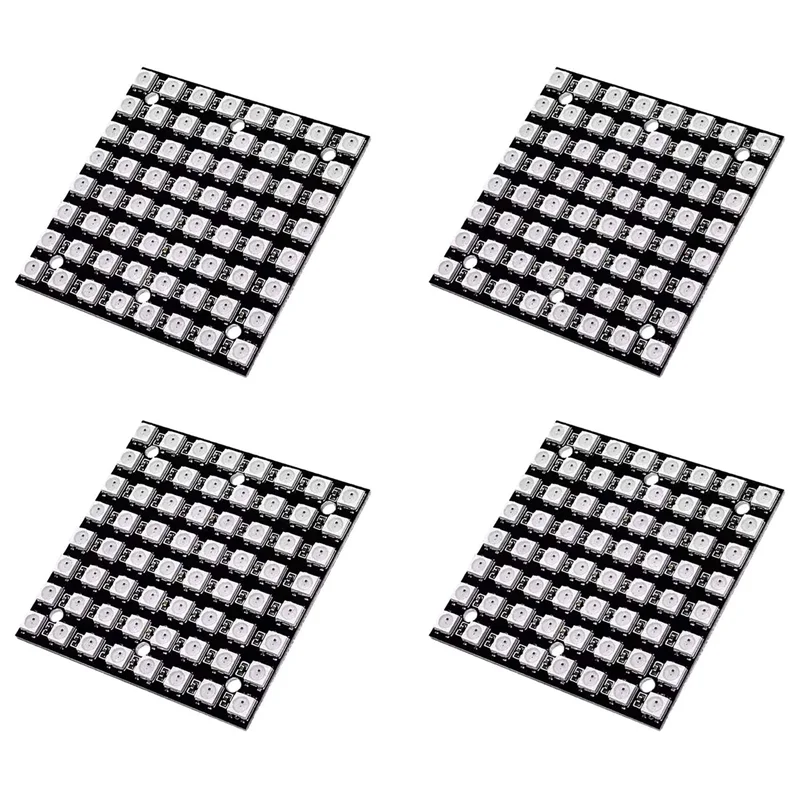 TFORU-4X WS2812 LED 5050 RGB 8X8 LED Matrix WS2812B 8X8 64-Bit Full Color 5050 RGB LED Lamp Panel Light