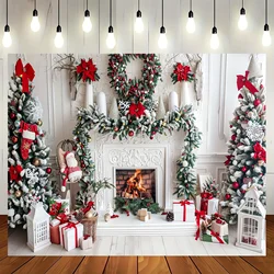 クリスマスの暖炉の写真の背景,写真の背景,パーティーバナー,白