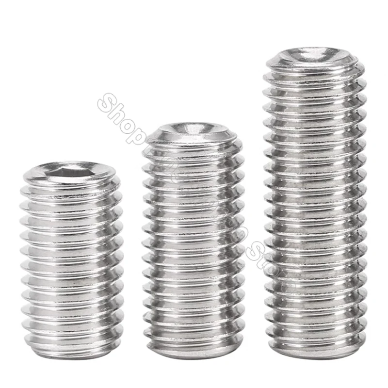 

5-50pcs DIN916 304 Stainless Steel M4 M5 M6 Hex Hexagon Socket Allen Cup Point Grub Set Screw DIY Set Door handles Faucet Bolts