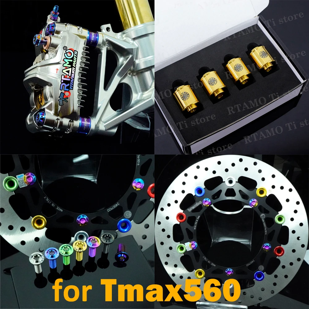 

RTAMO Комплект титановых болтов Gr5 GP4-MS для крепления суппорта, винты для дискового тормоза 300 мм, совместимые с модификацией Tmax560