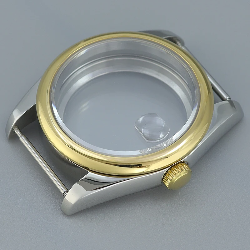 

36mm/39mm Silver Gold Case For Air King Oyster NH35 NH36 NH34 NH38 4R36 Miyota8215 Movement Watch Case Sapphire Glass 28.5mmDial