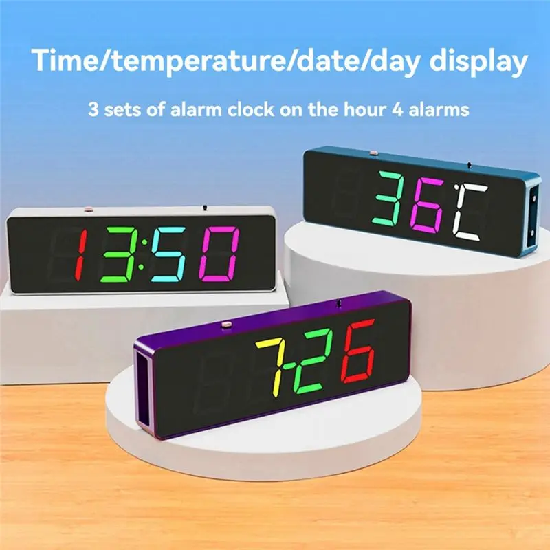J1UL1N DIY Electronic Kit Digital RGB Colorful LED Alarm Clock Suite 4Digit Date Temperature Clock Soldering Project Practice