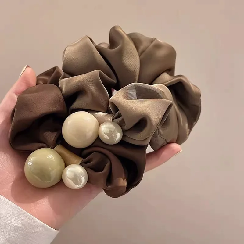 الحد الأدنى لؤلؤة Scrunchie الشعر Tie2025New العصابات الشعر المرنة النساء العلاقات الشعر الأنيقة عالية الجودة العصابات الشعر